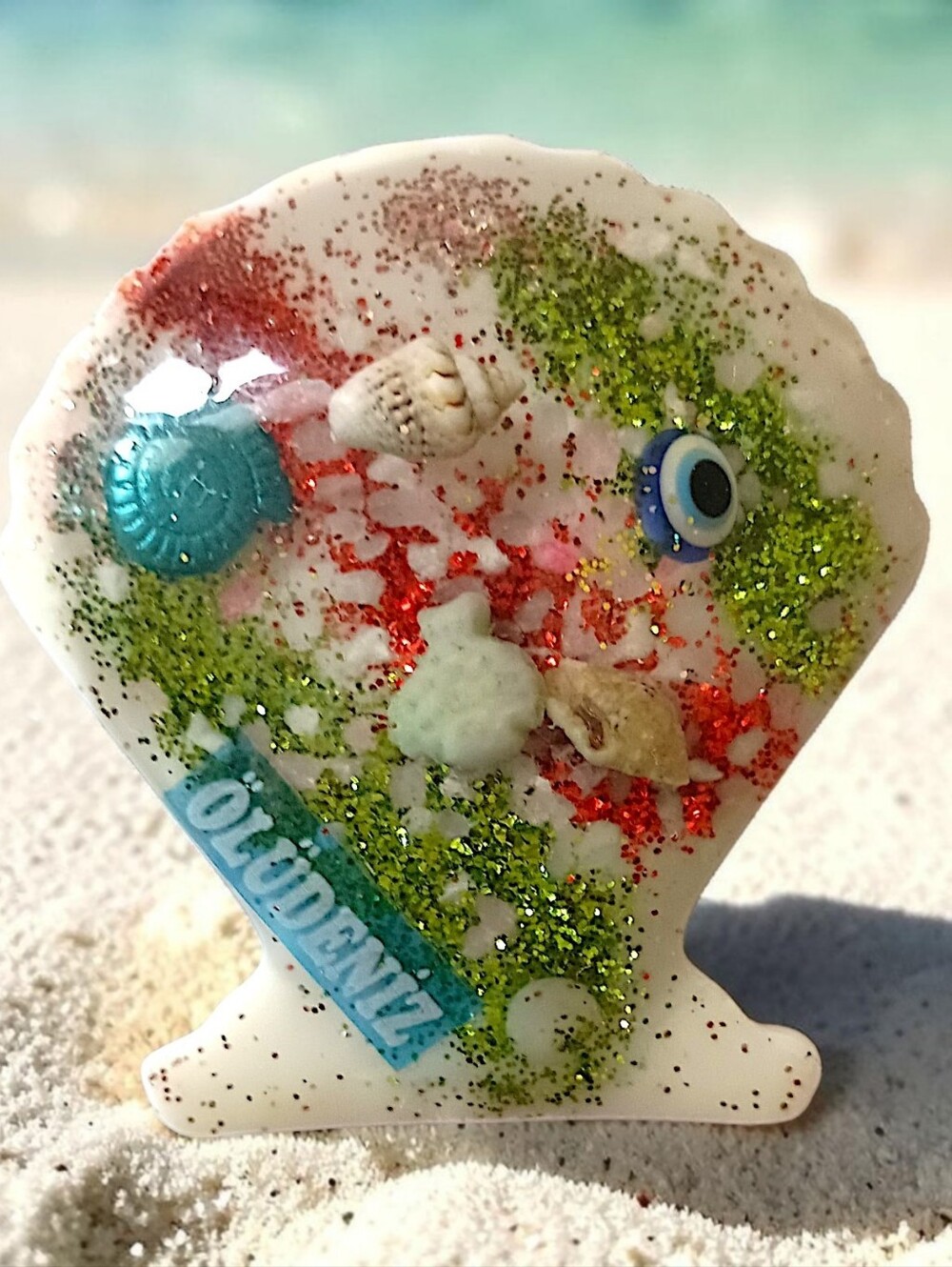 Oludeniz Resort Turkey Souvenir Fridge Magnet Beach Shell Resin Travel Decor